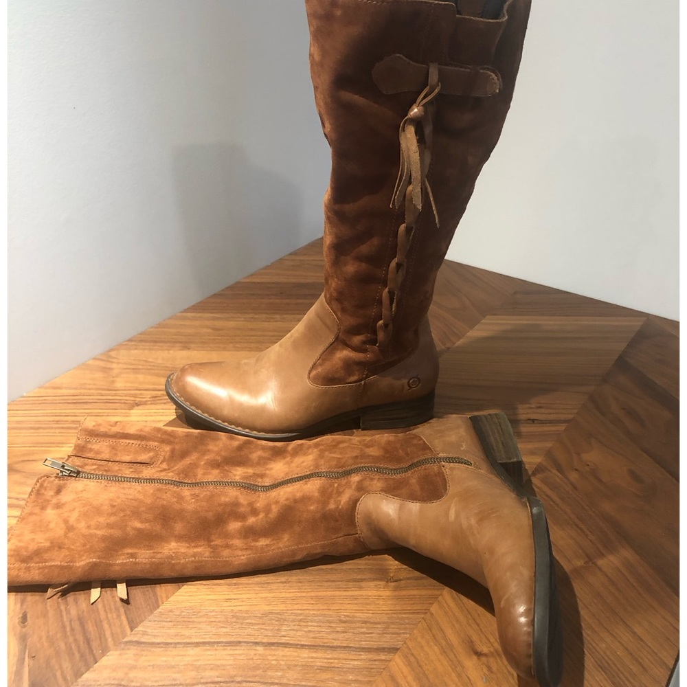 Born women’s leather and suede riding boots